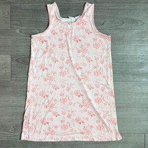 Vtg 90s Gilligan & O’Malley Pink Floral Coquette Sleep Dress Nightgown Size M